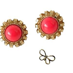 Stella & Dot Red Gigi Stud Earrings